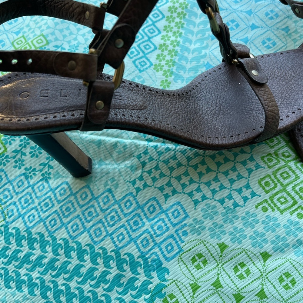 Celine Dark Brown Leather Sandals - Picture 4 of 4